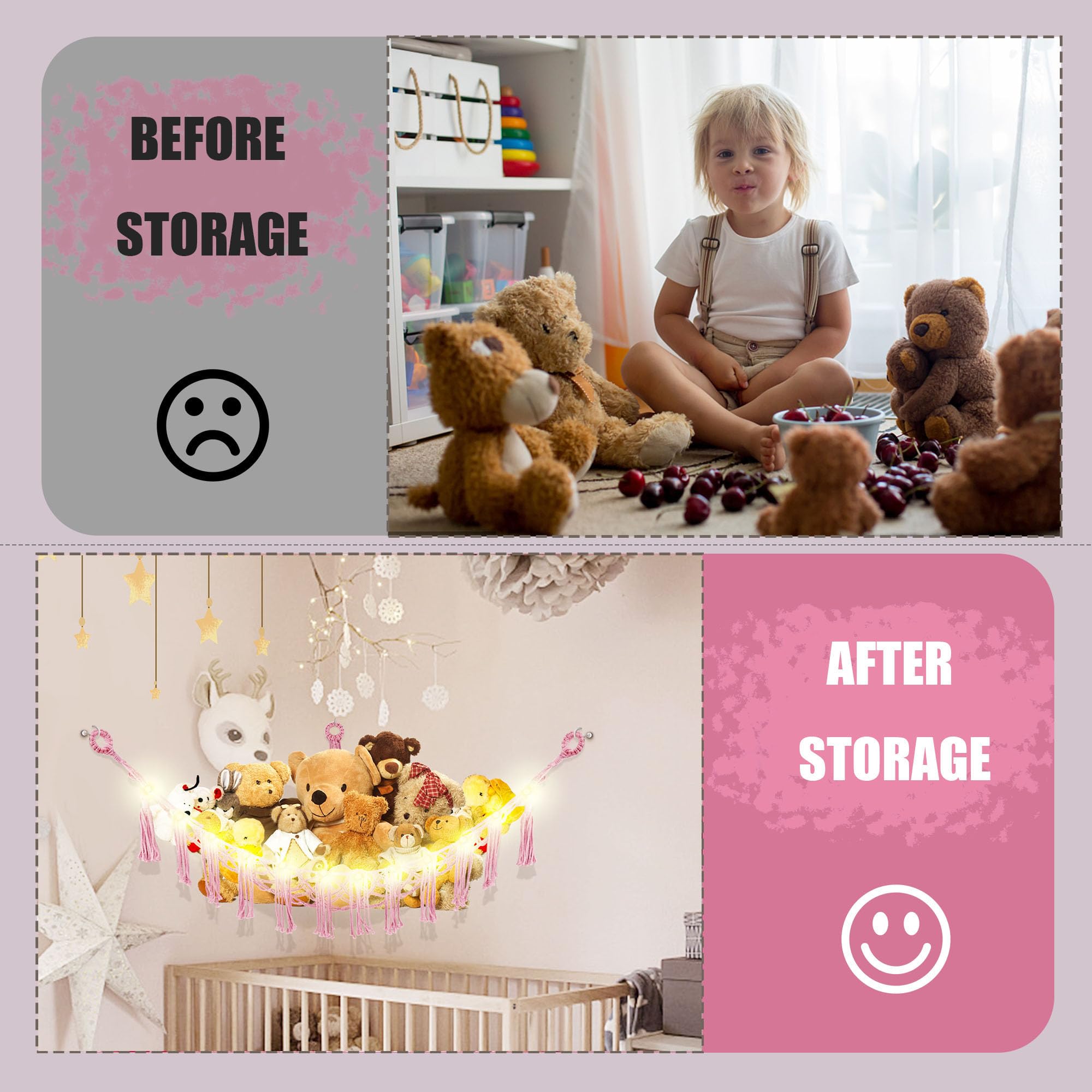 CERETIA boho tassels add charm while keeping plushies organized.