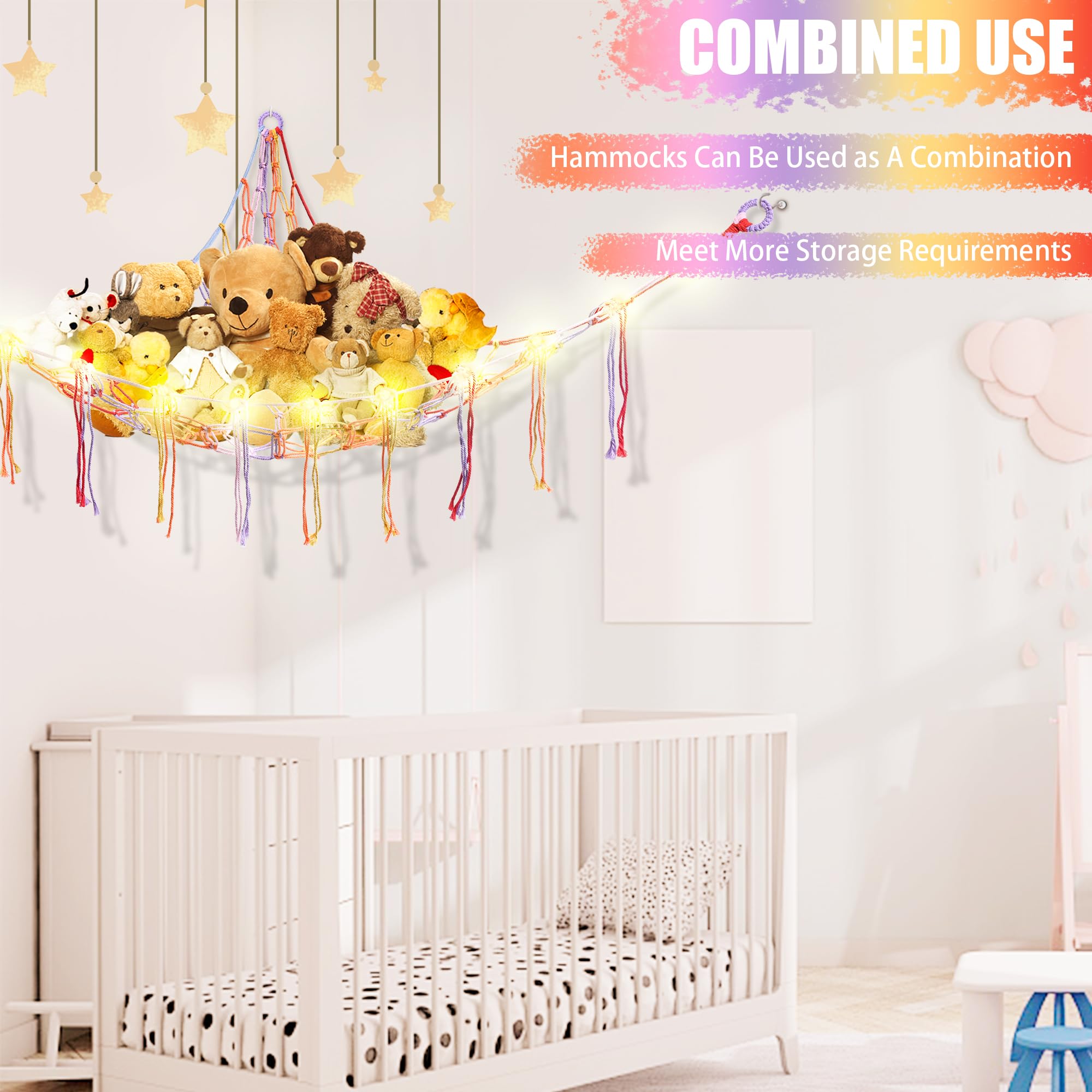 CERETIA stuffed animal hammock tidy play area and easy access to plush friends
