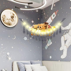 CERETIA hammock with LED light provides soft nighttime ambience for kids' rooms.