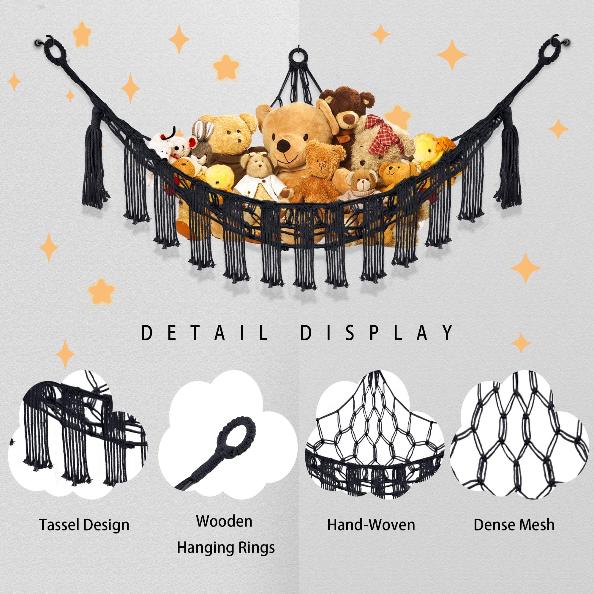 CERETIA wooden rings ensure durable, secure hammock frame.