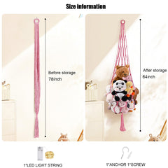 CERETIA teardrop-design hammock provides stable weight distribution for plush displays.