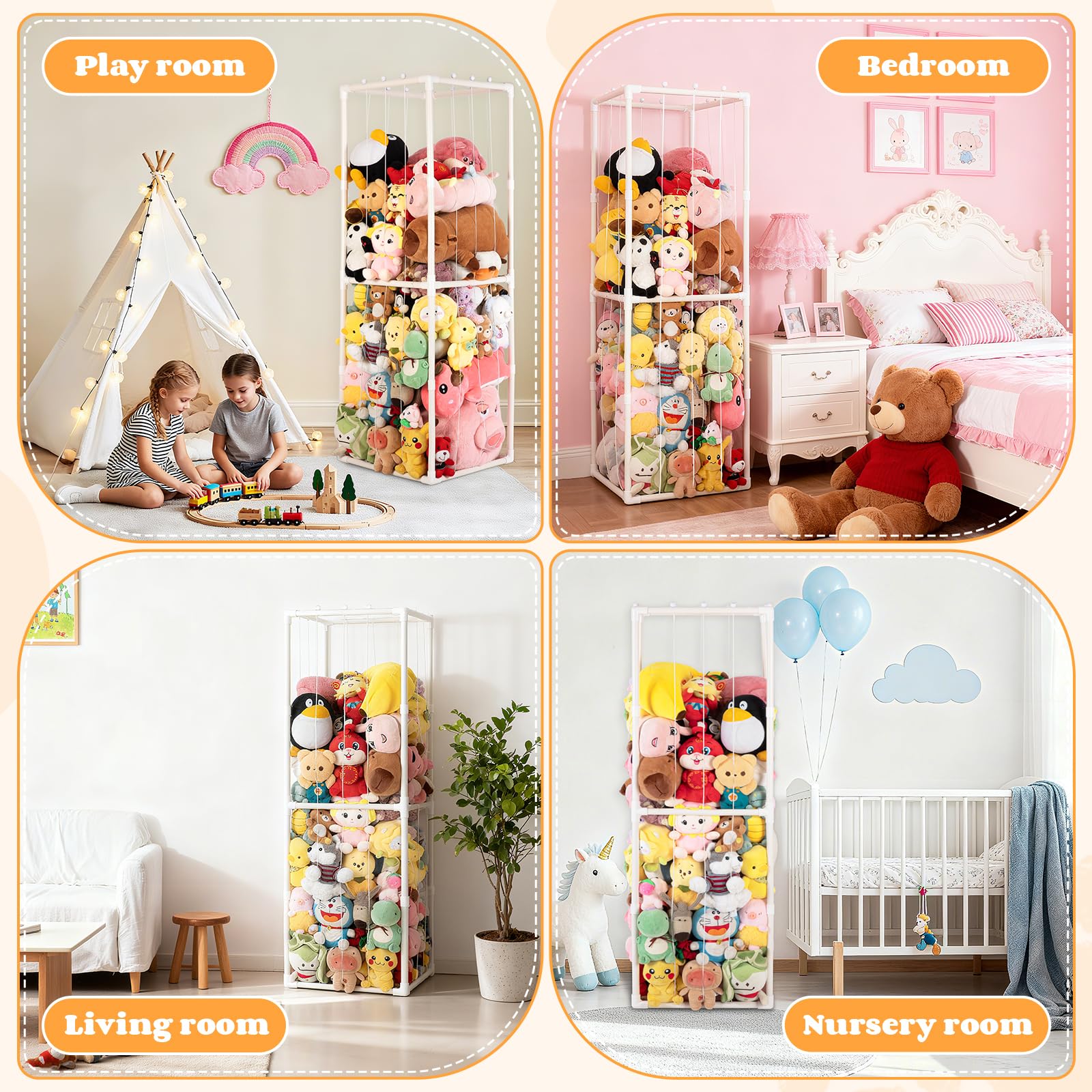 Cerpourt gift idea image suggests Christmas or birthday plush storage solution