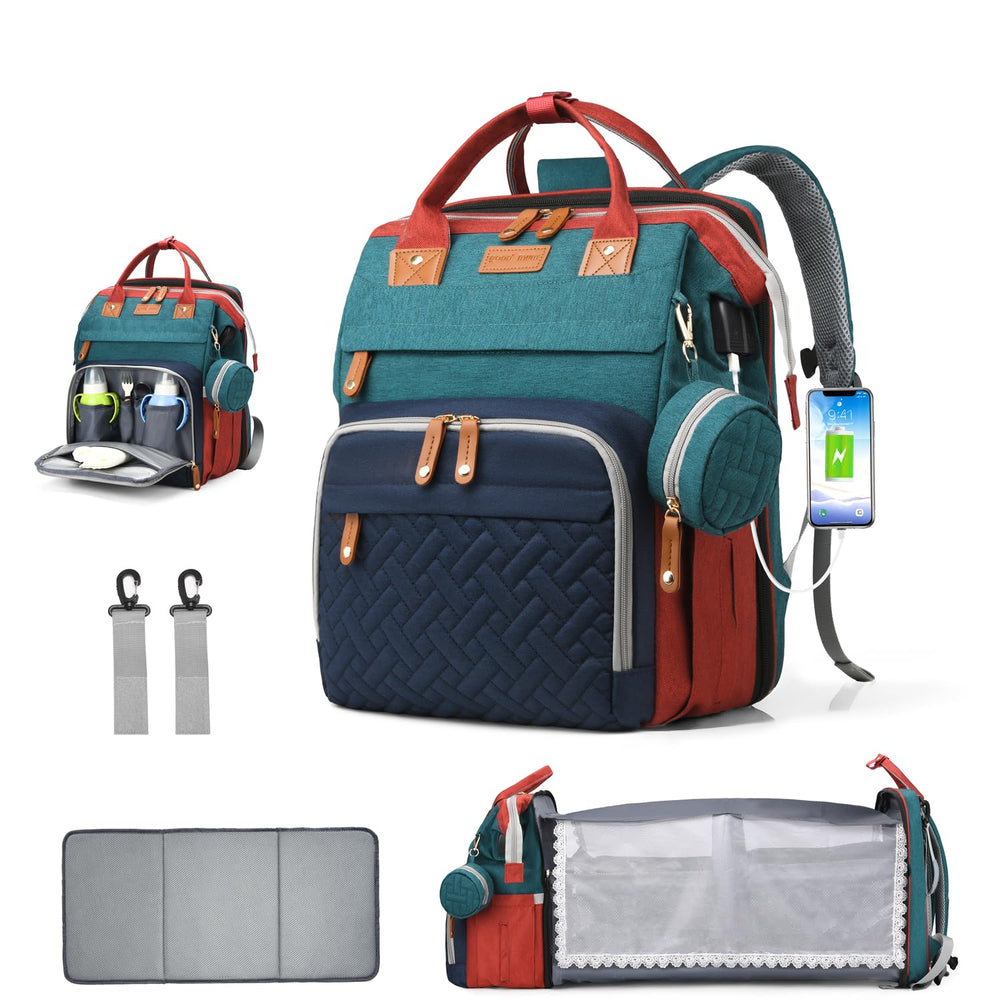 CESAILT diaper bag backpack overview highlighting spacious 26L capacity for organizing baby essentials.