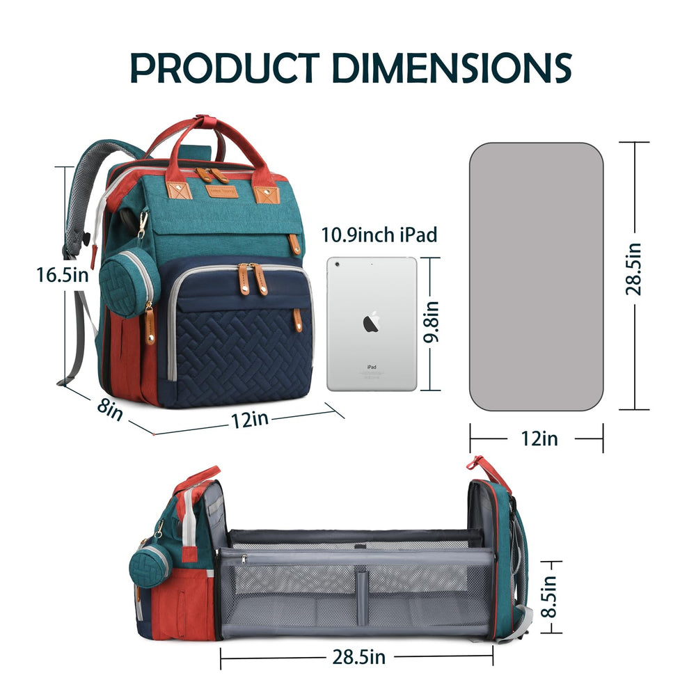 CESAILT diaper bag mosquito net pocket protects baby from insects while traveling.