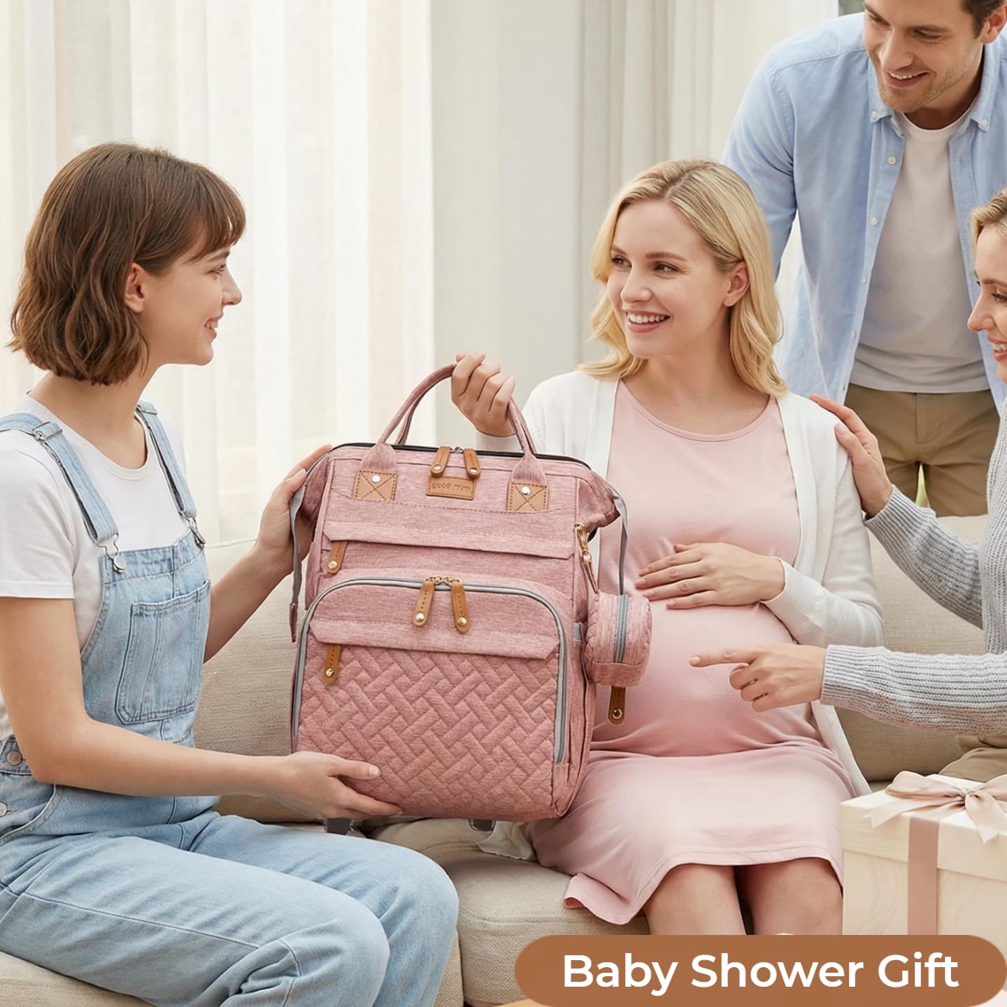 CESAILT diaper bag mosquito net sun protection pink ideal for outdoor trips.