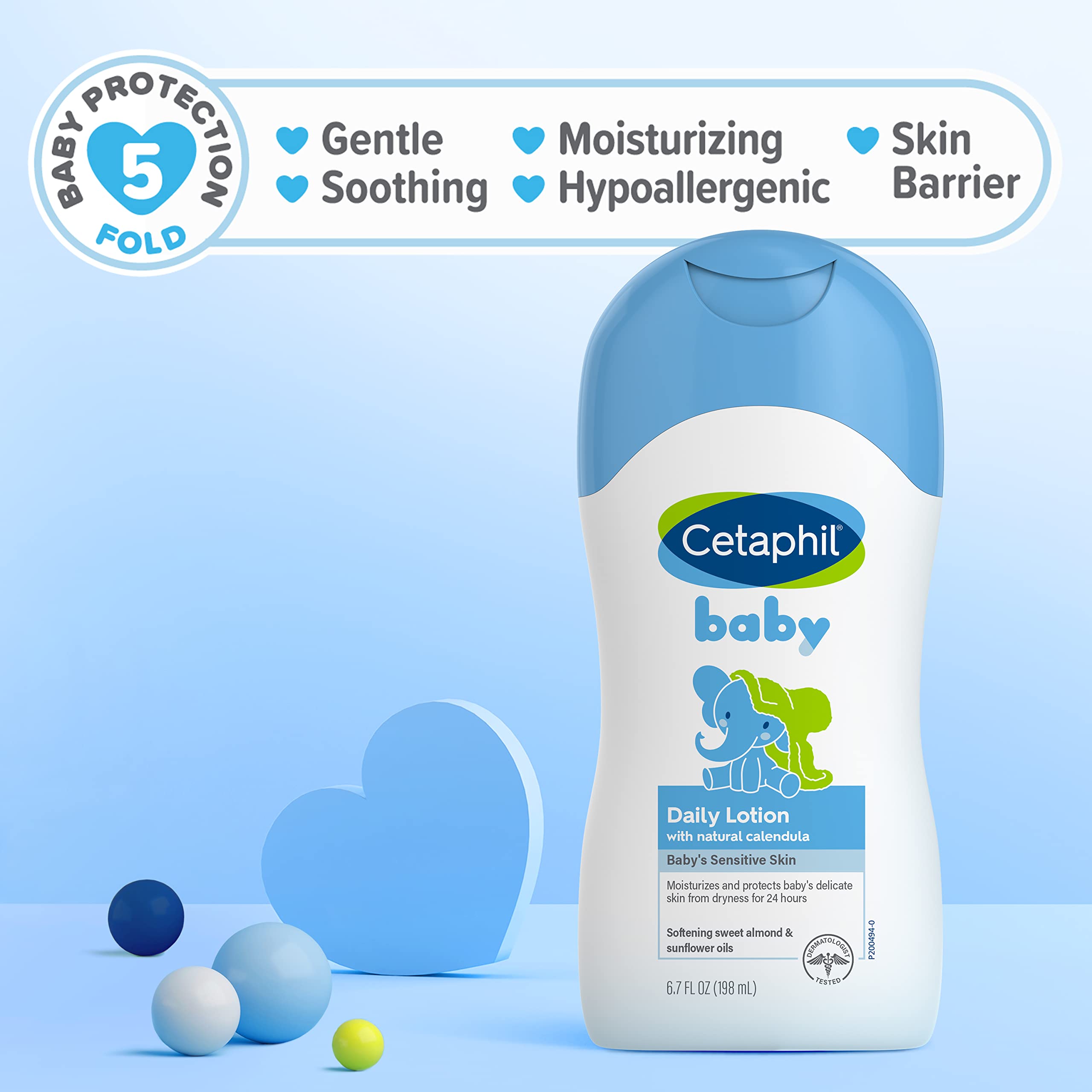 Cetaphil Baby Daily Lotion paraben-free formula supports safe daily use.