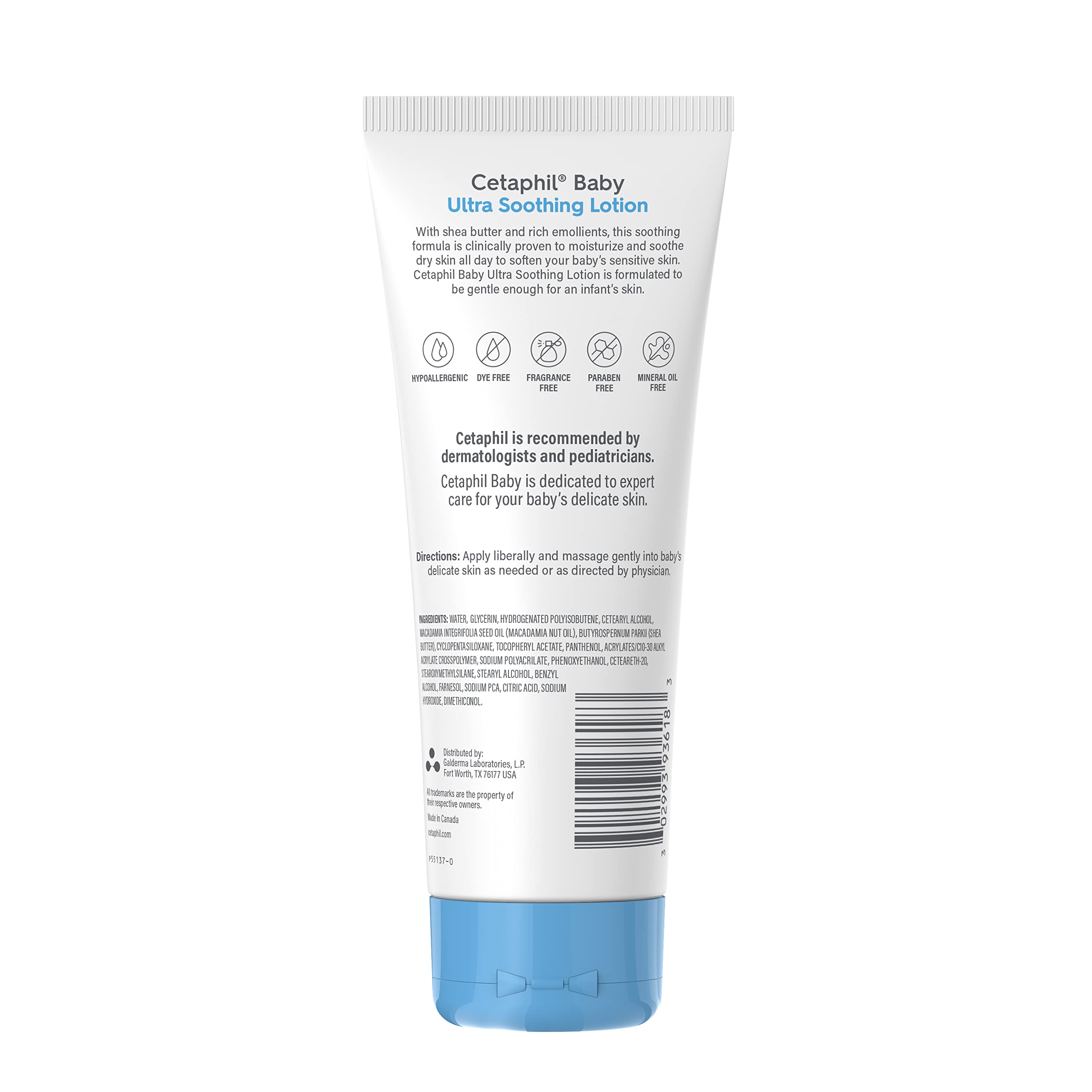 Cetaphil Baby Ultra Soothing Lotion application-hand demonstrates gentle massage for daily moisturization.