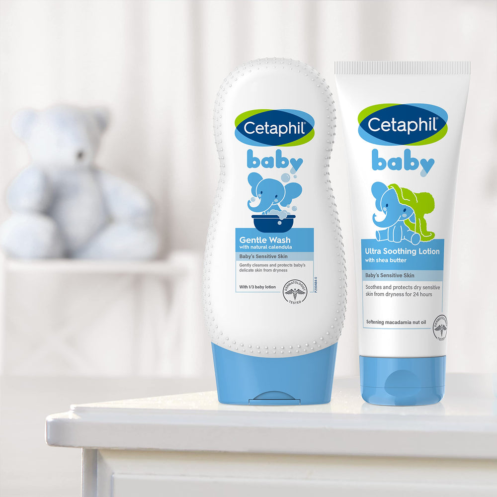 Cetaphil Baby Ultra Soothing Lotion fragrance-free-label communicates fragrance-free, hypoallergenic care.