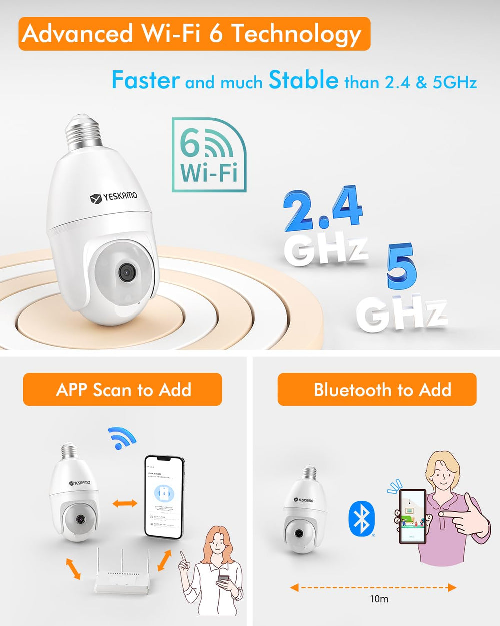 Cetey light bulb security camera kids room view for daytime activity monitoring.