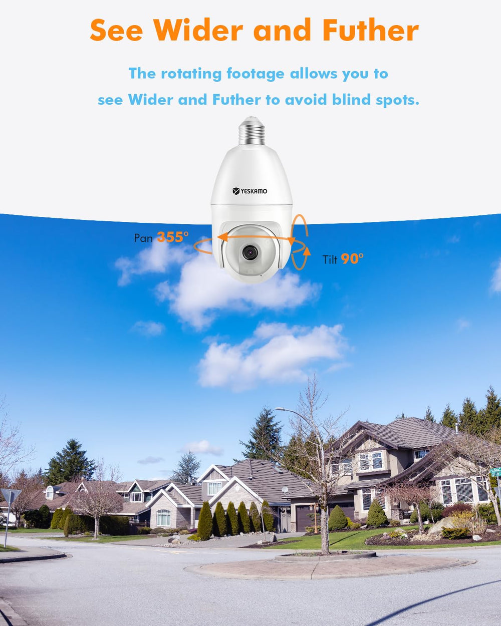 Cetey light bulb security camera night vision captures color details clearly.