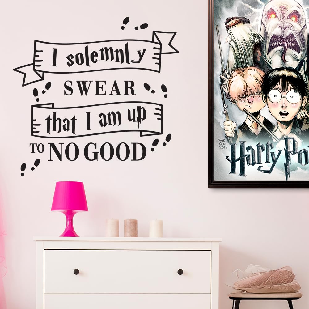 Ceybo vinyl decor solemn-swear-living provides durable, repositionable room detail