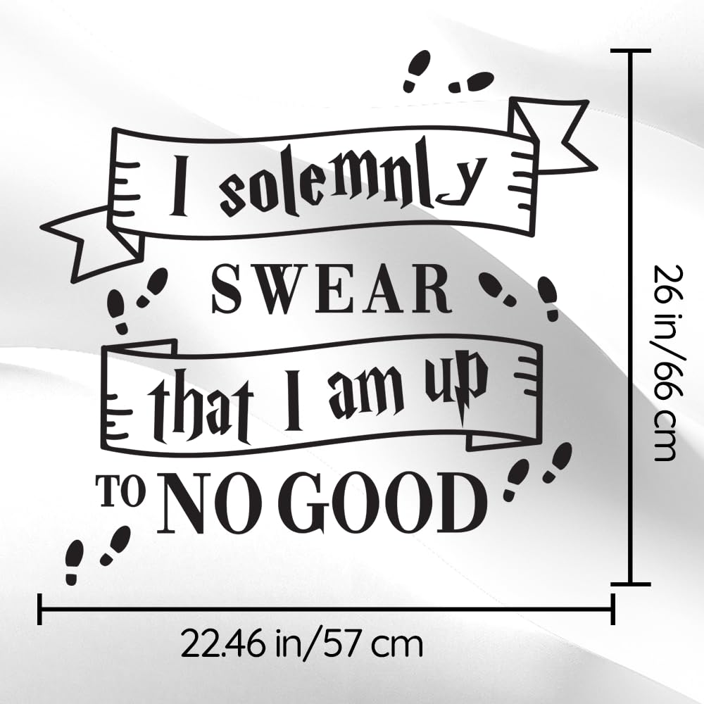 Ceybo vinyl wall decal solemn-swear-wall enhances a Potter-inspired wall design