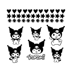 Ceybo Kuromi wall decal adds bright anime decor to bedrooms and playrooms.