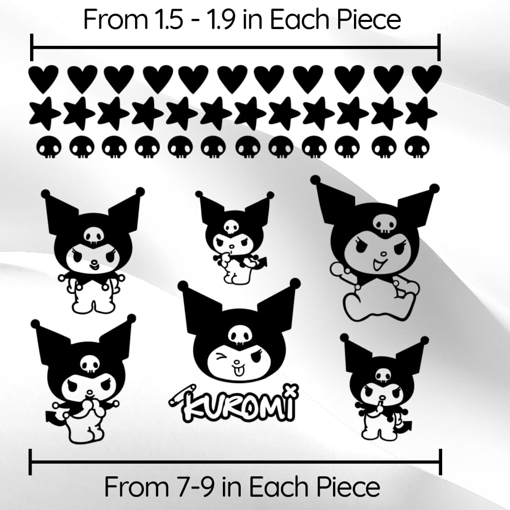 Ceybo Kuromi wall decal enhances wall space with playful anime vibes.