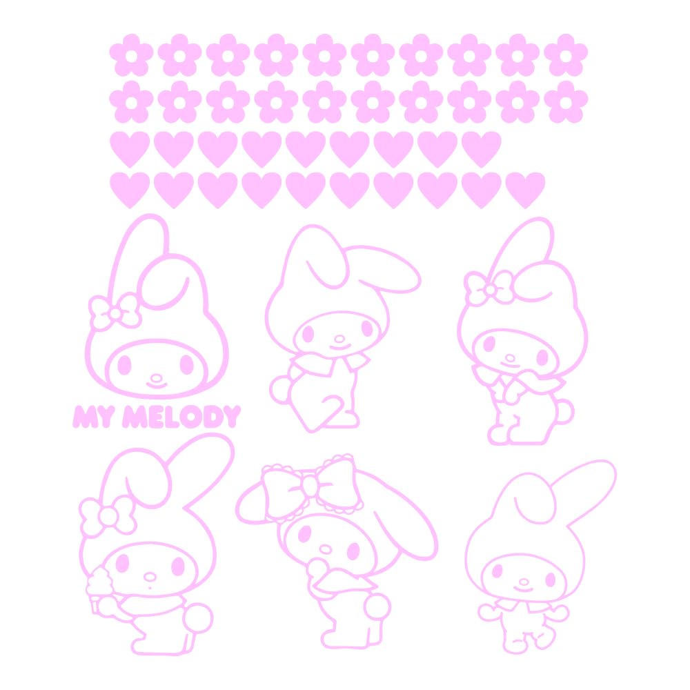 Ceybo My Melody pink closeup decal adds cheerful charm to kids' rooms.