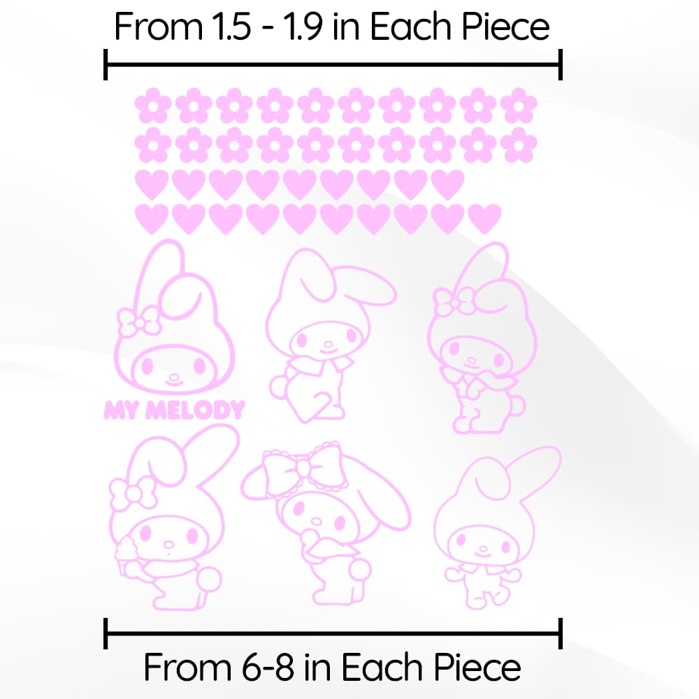 Ceybo My Melody pink wall-application demonstrates easy decorating for living rooms.