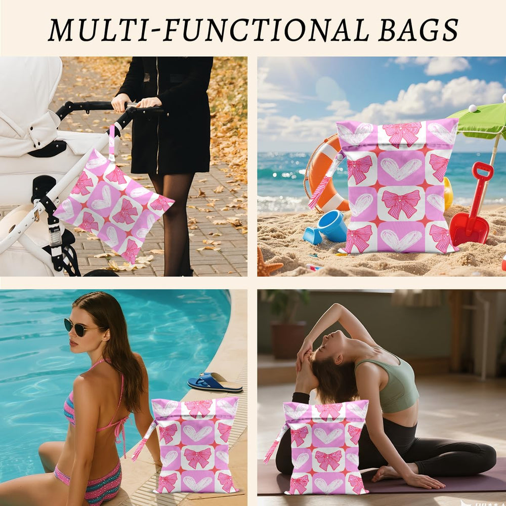 CFGBFDGH Pink Bow Wet Bag patterns add style while organizing essentials
