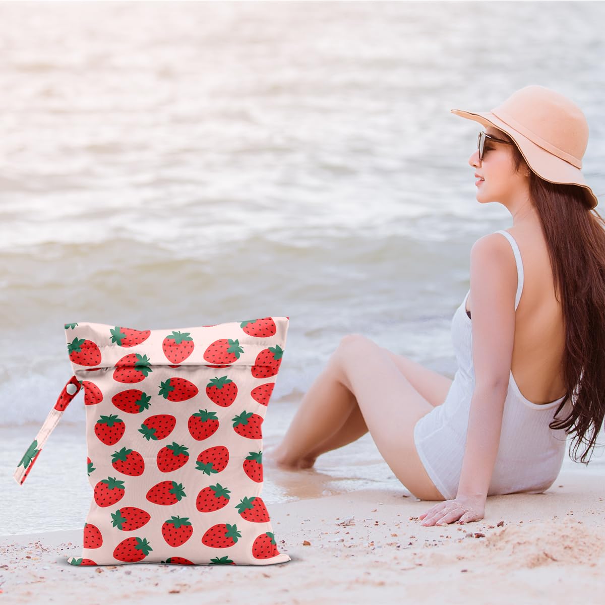 CFGBFDGH strawberry-wet-bag-strawberry-pattern adds personality with a cute print for beach gear.