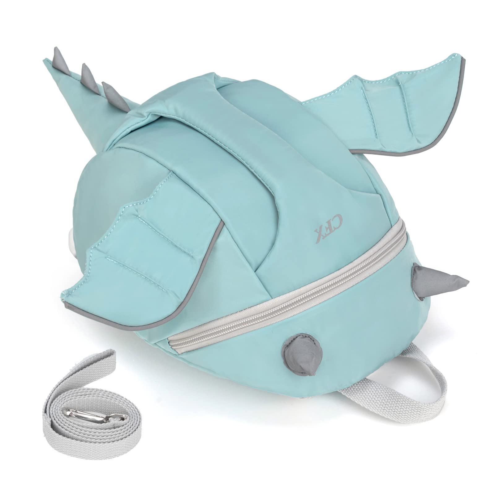 CFX Toddler Backpack Leash with dinosaur wings reflecting light for imaginative play.