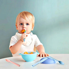 ChaLeeMoo color-variety kids utensils to encourage independent self-feeding.