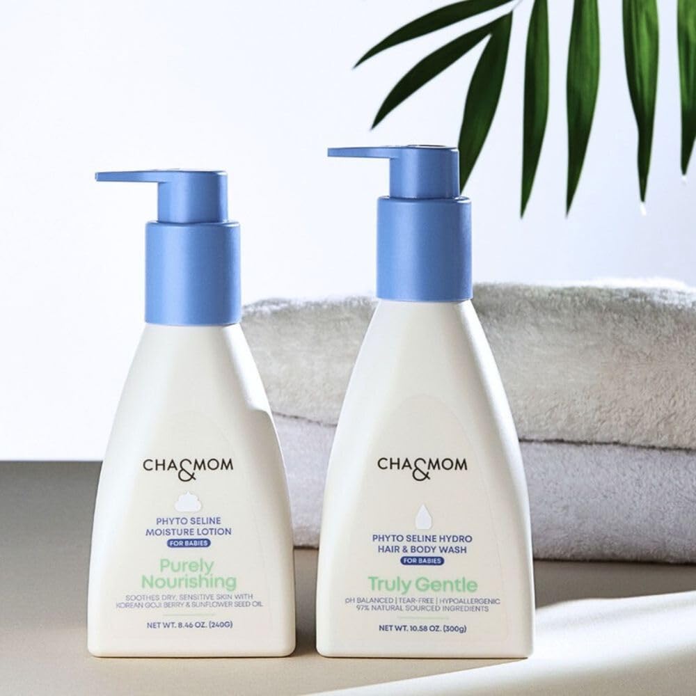 Cha&Mom Head-to-Toe Baby Wash Korea-origin packaging signals mindful care