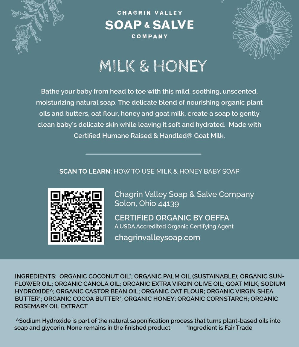 Chagrin Valley Baby Shampoo Bar family-care closeup demonstrates mild lather for body and hair
