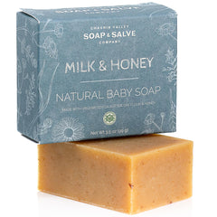 Chagrin Valley Baby Shampoo Bar oat-honey-goat-milk closeup shows gentle cleansing for delicate skin