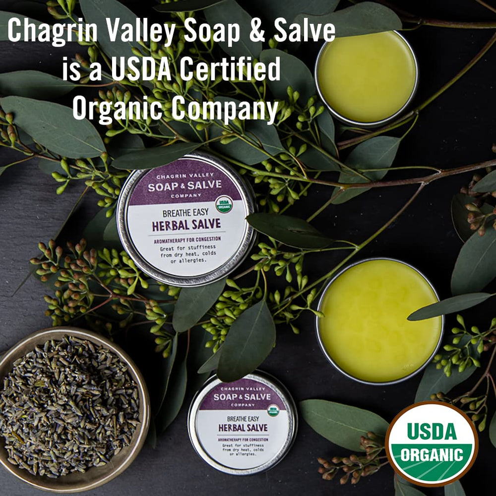 Chagrin Valley Baby Shampoo Bar USDA Organic, Fair Trade ingredients highlighted in packaging