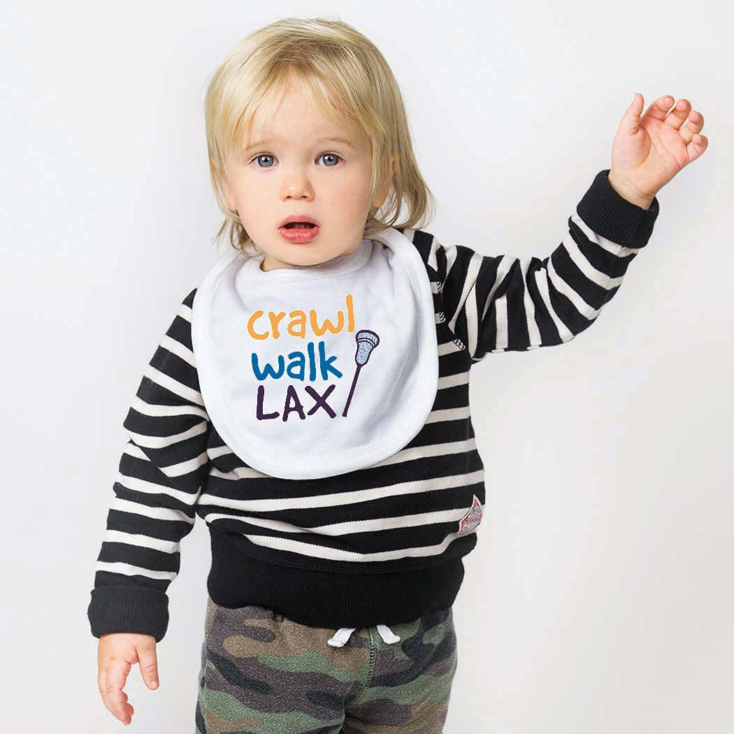 ChalkTalkSPORTS Lacrosse baby bib machine-washable design keeps messes easy to clean.