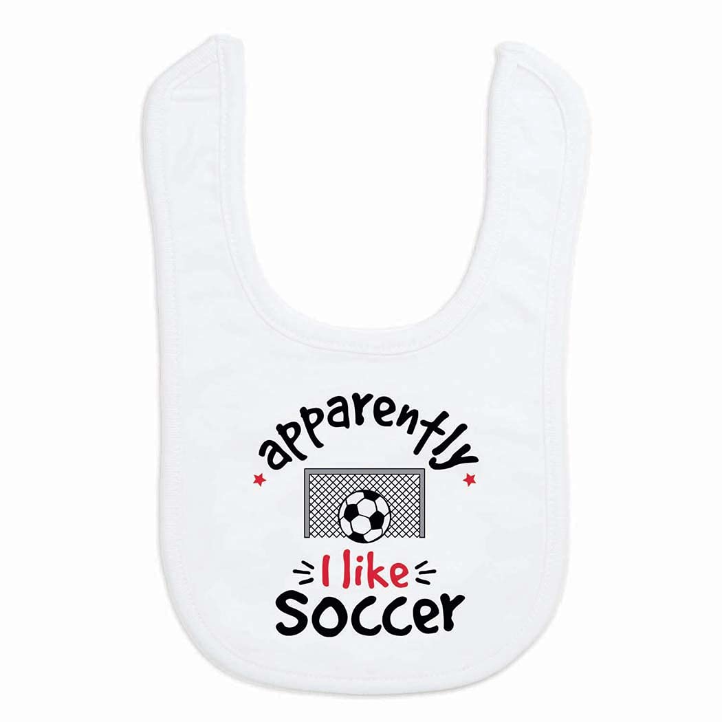 ChalkTalkSPORTS Soccer Baby Bib design closeup shows soft microfiber comfort for everyday meals.