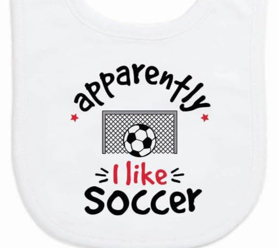 ChalkTalkSPORTS Soccer Baby Bib size fit demonstrates generous dimensions for bigger messes.