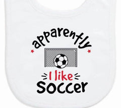 ChalkTalkSPORTS Soccer Baby Bib size fit demonstrates generous dimensions for bigger messes.