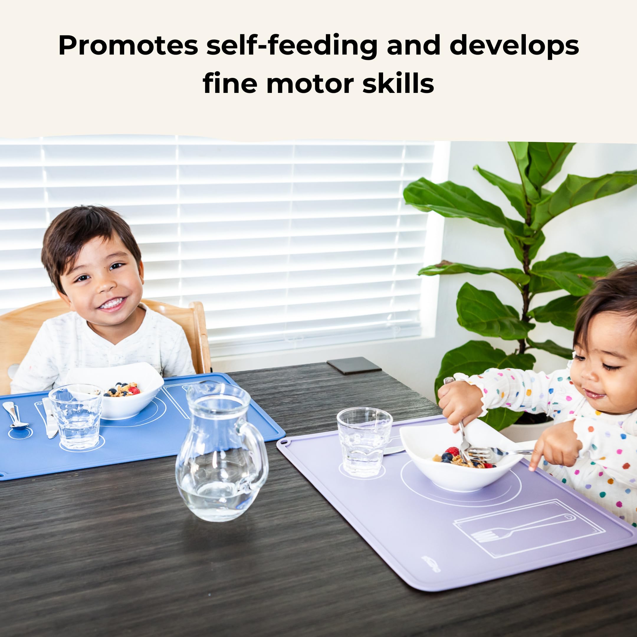 Chamos Montessori placemat kid-friendly design encourages self-feeding and table manners.