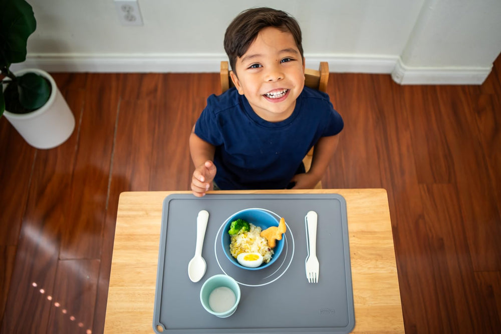 Chamos Montessori inspired placemats help kids learn table setting.