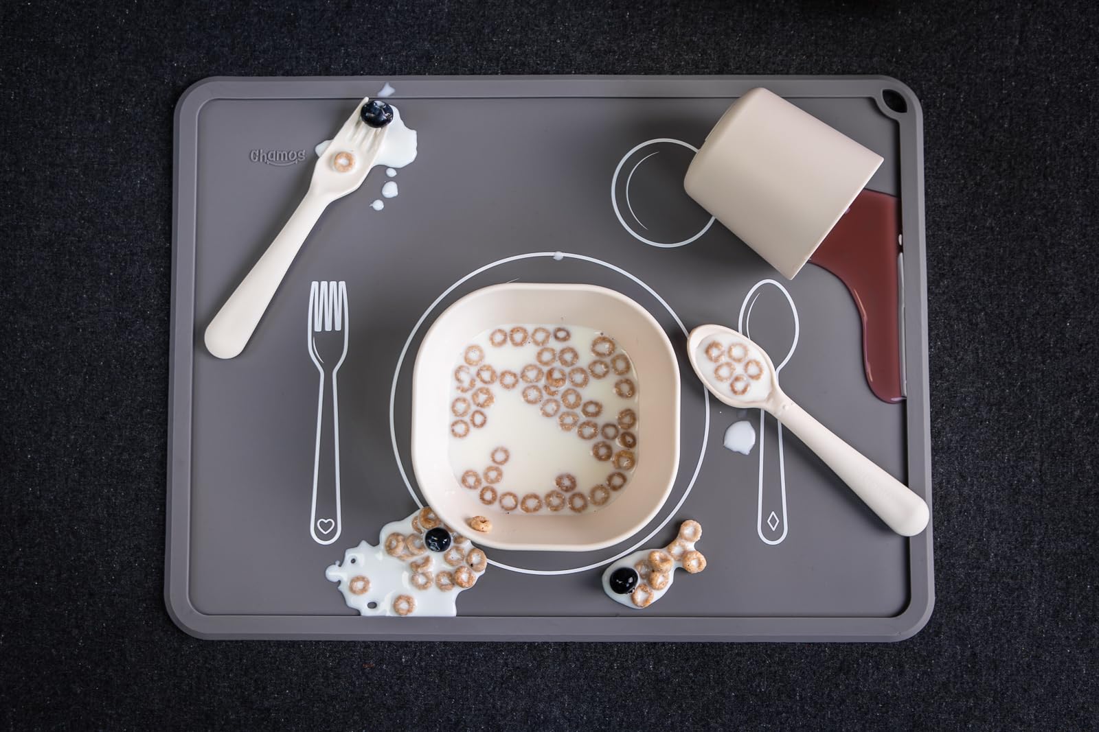 Chamos placemats are durable and easy to wipe clean after meals.
