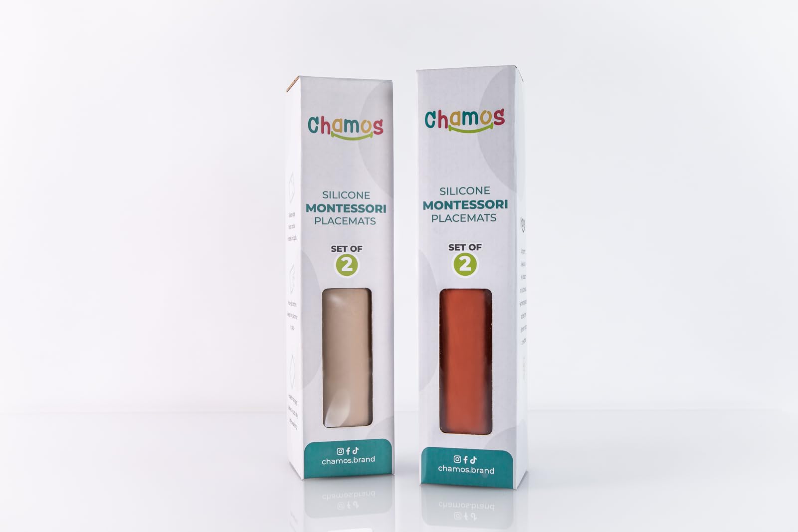 Chamos placemats support independent feeding with kid friendly design.