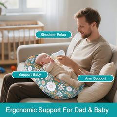 CHANGX3KB nursing pillow providing arm and back relief during feeds