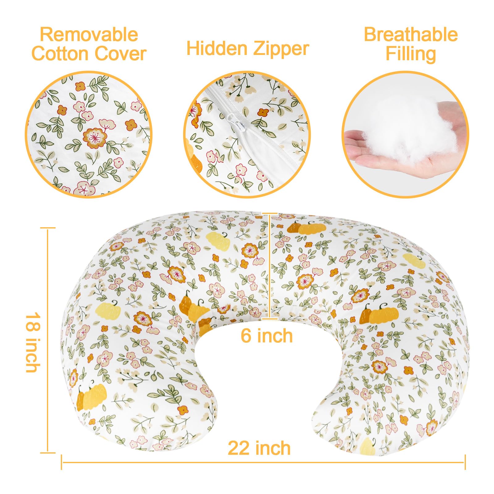 CHANGX3KB nursing pillow flower beige cover complements nursery decor