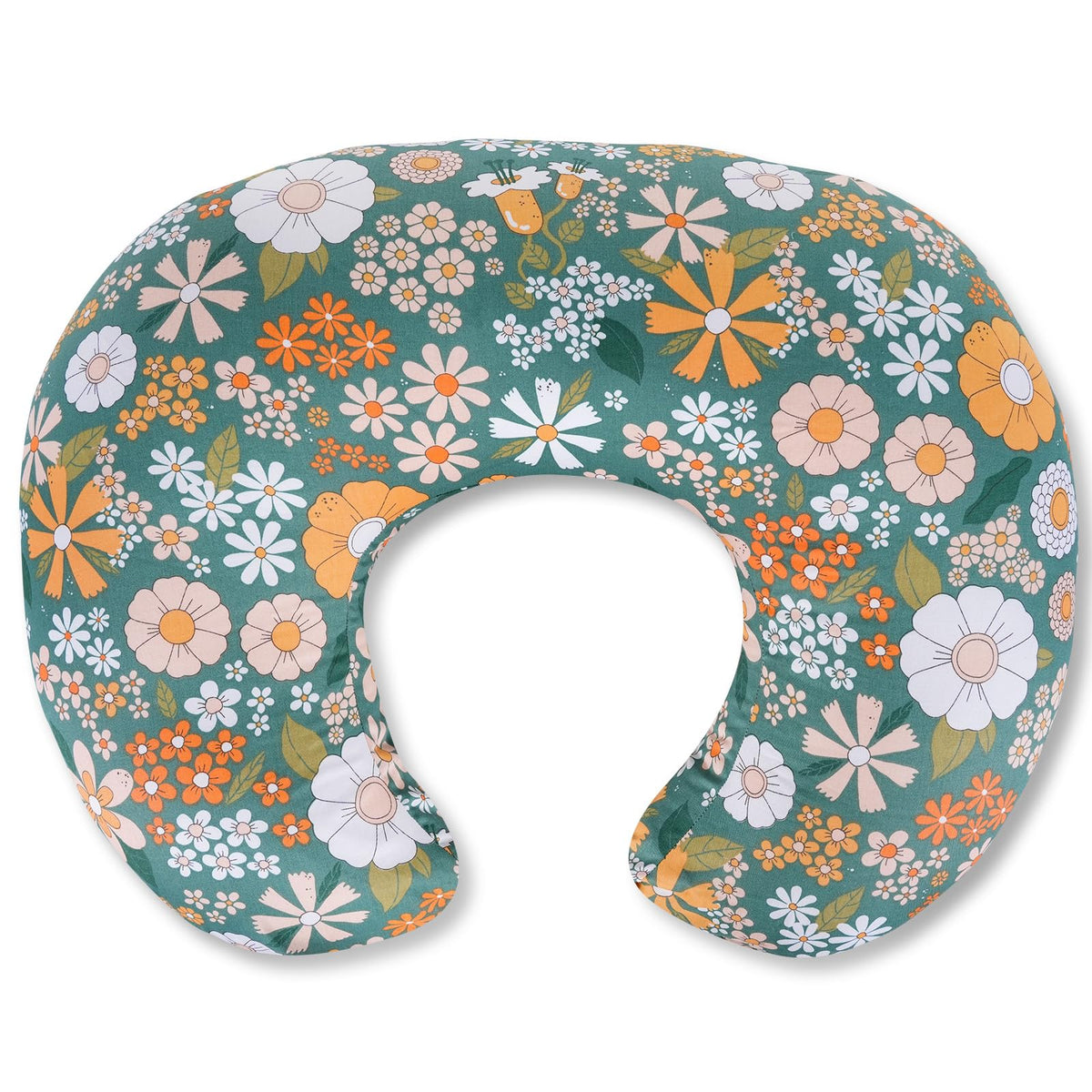 CHANGX3KB nursing pillow Flower Green cover close-up showing washable fabric