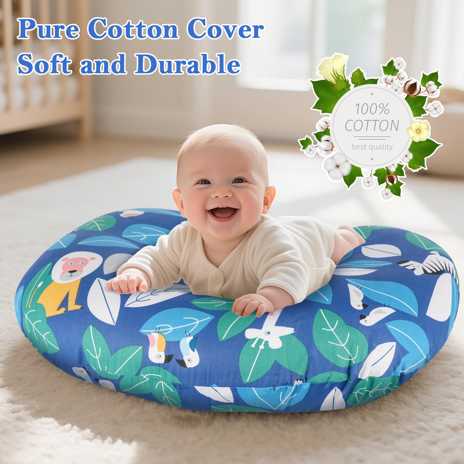 CHANGX3KB nursing pillow in jungle pattern suits any nursery.