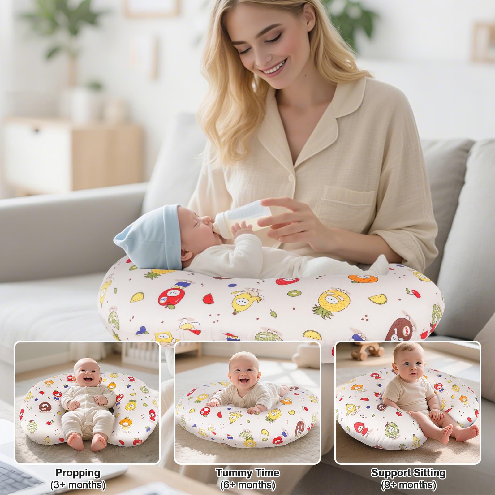 CHANGX3KB Nursing Pillow removable cover enables easy cleaning after meals