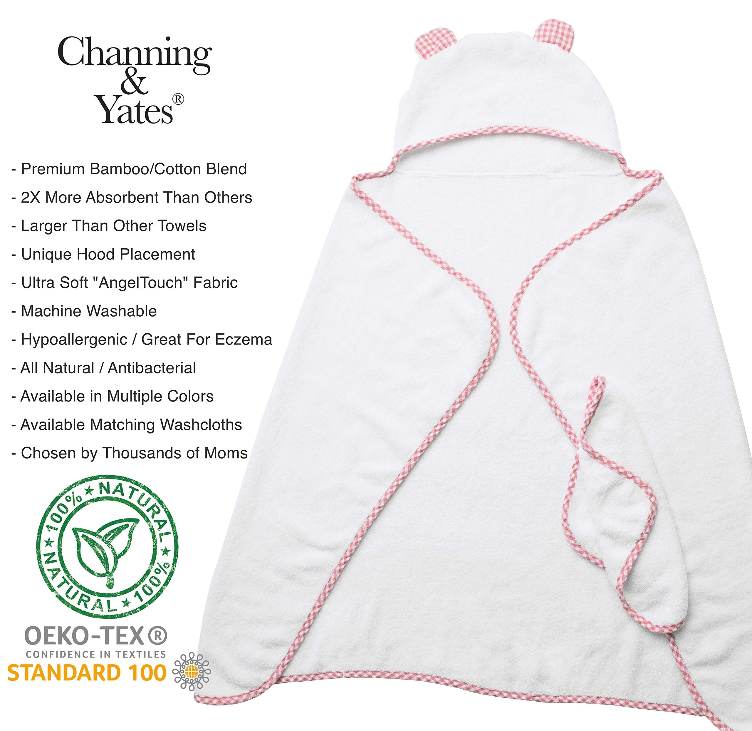 Channing & Yates bamboo washcloths pink set for gentle cleansing