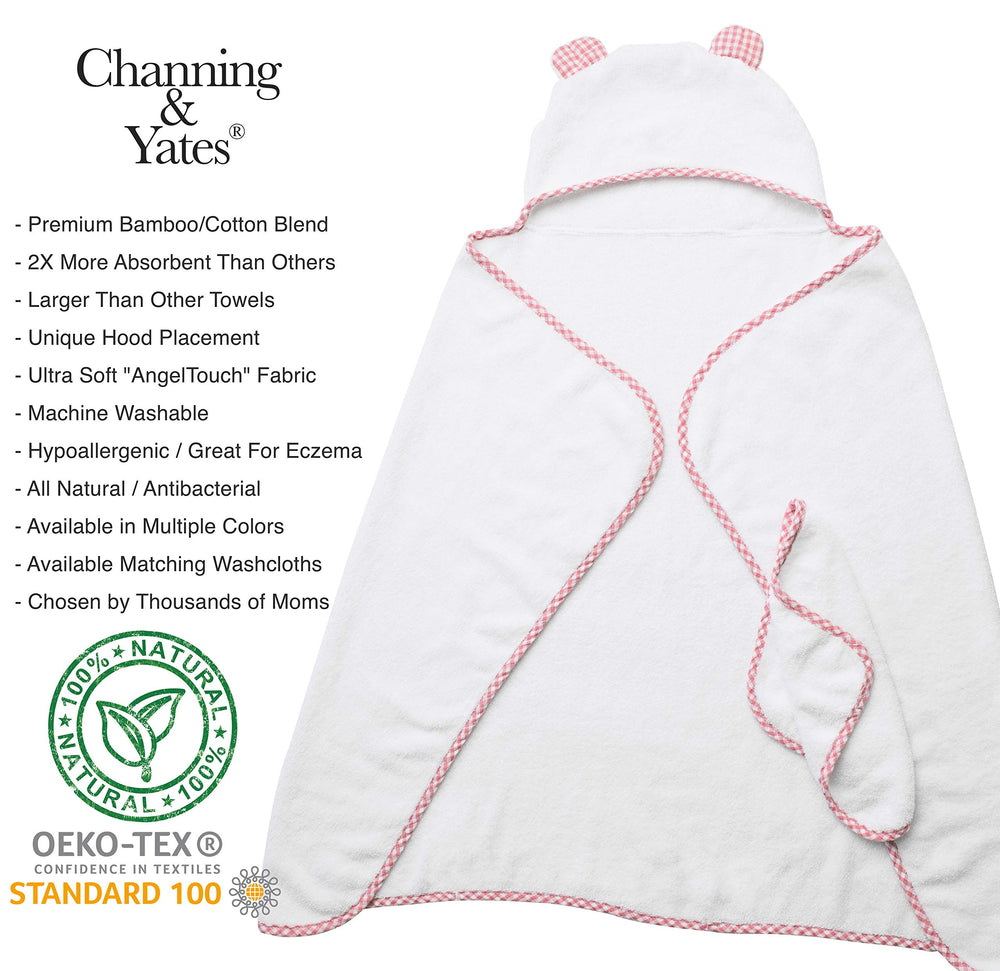 Channing & Yates bamboo washcloths pink set for gentle cleansing