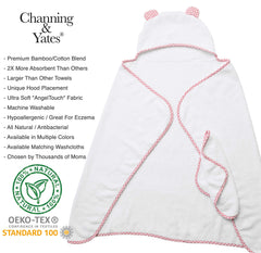 Channing & Yates bamboo washcloths pink set for gentle cleansing