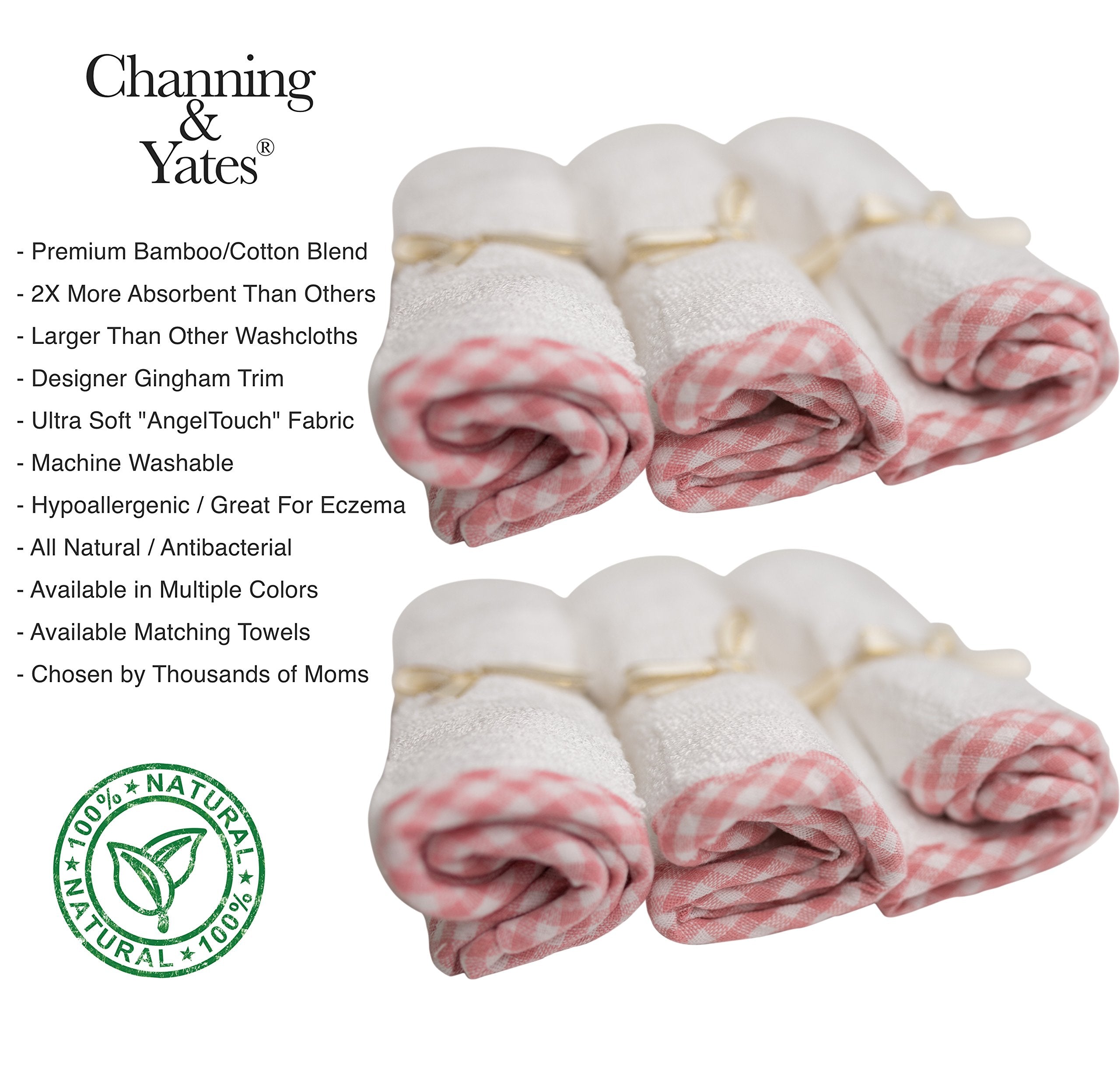 Channing & Yates towel detail showing gingham border and soft texture