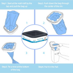 Chariholis square refill 7-layer design for tear resistance and containment.