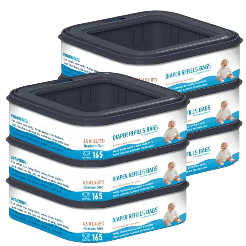 Chariholis square starter refills box open, showing easy-to-store packaging for quick diaper changes