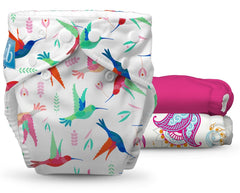 Charlie Banana hummingbirds pack front shows reusable diaper solution