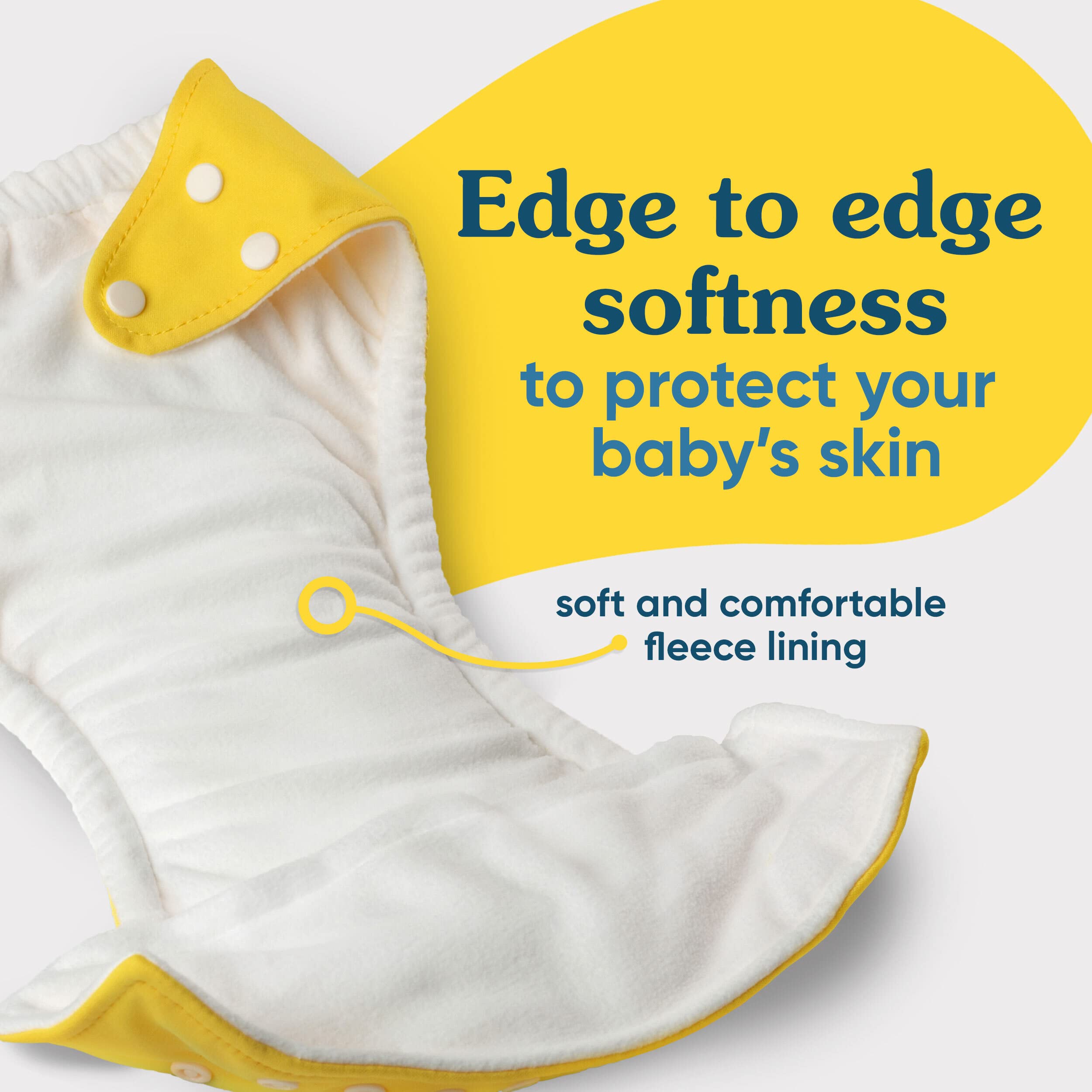 Charlie Banana Lullabies diaper with adjustable-fit highlights grow-with-baby design.
