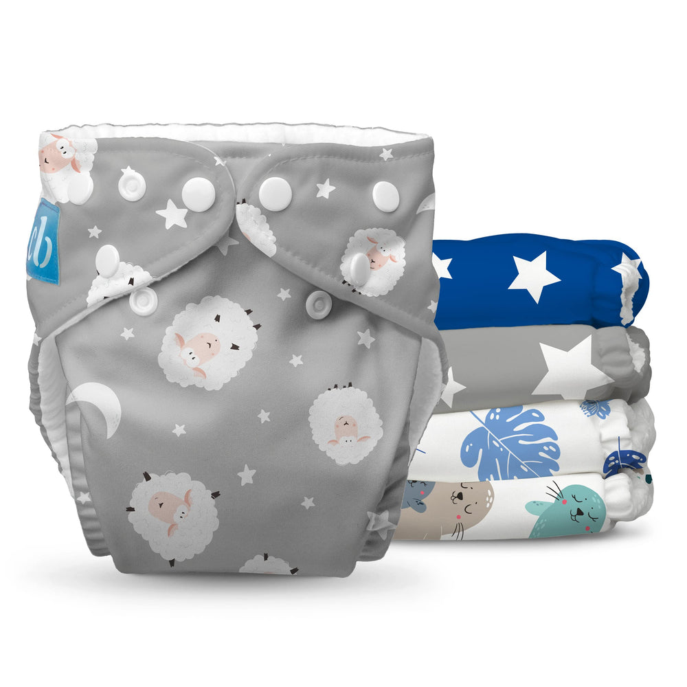 Charlie Banana Lullabies diaper interior shows soft fleece lining for gentle skin contact.